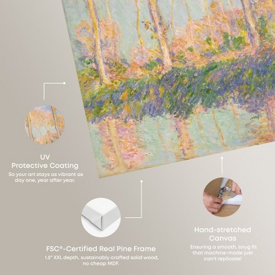 Claude Monet Poplars Gallery Wrapped Canvas Wall Art, 20" x 16"