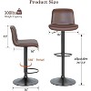 Jojoka Bar Stools Set of 2/4 Adjustable Faux Leather Upholstered Swivel Bar Stools for Bar,Kitchen Island - 3 of 4
