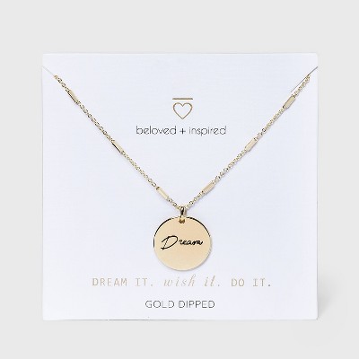 Beloved + Inspired Gold 'Dream' Disc Chain Necklace - Gold