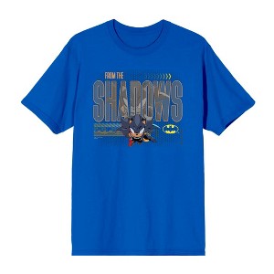 DC x Sonic the Hedgehog From The Shadows Shadow X Batman Yellow Outline Adult Crew Neck Short Sleeve T-Shirt - 1 of 2