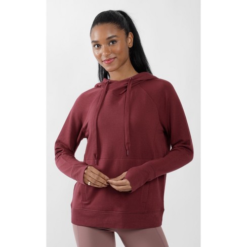90 Degree By Reflex - Women's Brushed Crossover Cowl Hoodie - Iron