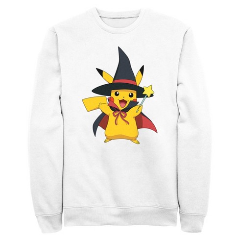 Men's Pokemon Halloween Pikachu Magic Wand Sweatshirt - White - X Large