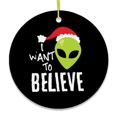 I Want to Believe Alien Santa Christmas Ornament| OrnamentallyYou