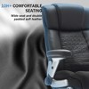 Kumasinova Office Chair with Flip-Up Arms,Executive Office Chair with Adjustable Lumbar Support,Ergonomic Leather Chair for Home Office,Black - 3 of 4