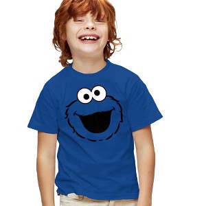 Boys' Short Sleeve Sesame Street Cookie Monster Full Face T-Shirt - 1 of 4