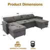 Vipbear 108" 4 Seat Modular Sectional Sofa with USB Ports/Adjustable Backrest/2 Storage Seats - 2 of 4