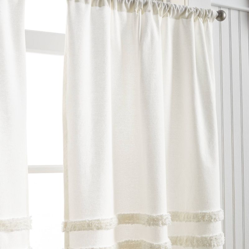 3pc Water&#39;s Edge Tufted Window Valance and Tiers Set White - Martha Stewart, 5 of 7