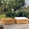 vidaXL Solid Teak Wood 2 Piece Patio Lounge Set with Garden Table and Cushioned Footrest - Perfect for Outdoor Leisure Time - 2 of 4