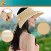 SUN CUBE Womens Sun Visor Hat, Beach Straw Roll Up Ponytail Hat, Wide Brim Sun Hat for Summer UV Protection Foldable - image 4 of 4