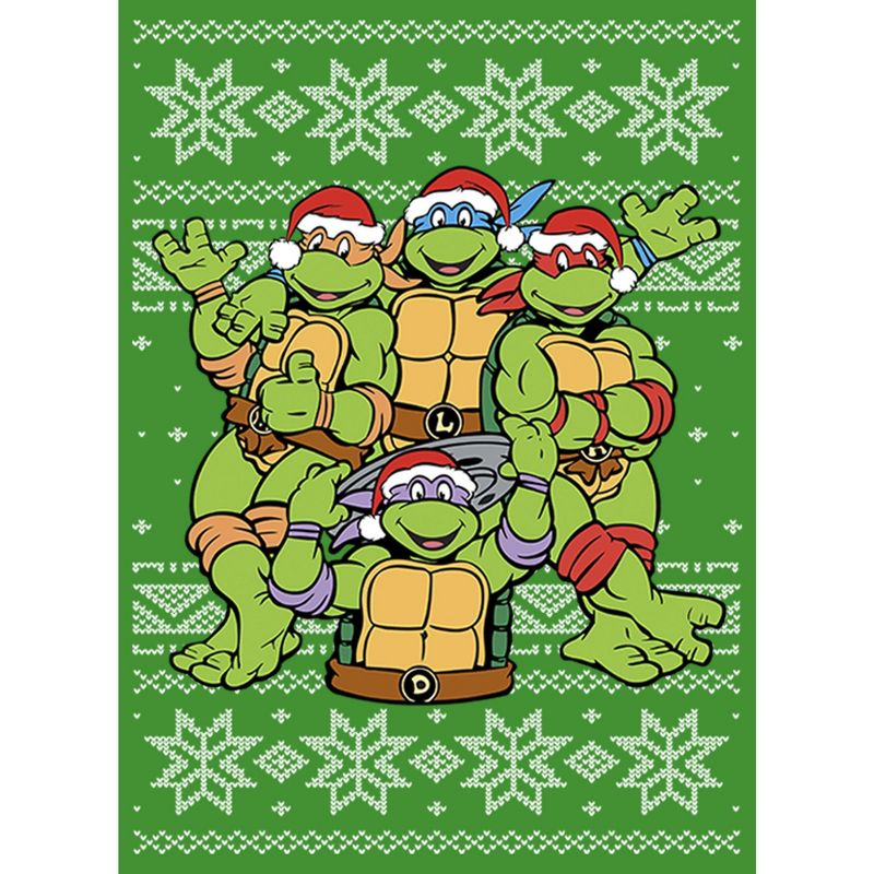 Boy's Teenage Mutant Ninja Turtles Ugly Christmas Sweater T-Shirt, 2 of 5