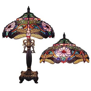 Chloe Lighting ZYGO Dragonfly 2 Light Table Lamp 19 Shade - 1 of 2