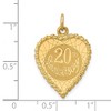 Black Bow Jewelry 14k Yellow Gold 20th Anniversary Rope Heart Charm or Pendant, 18mm - 4 of 4