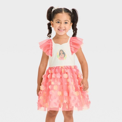 Toddler Girls Disney Princess Moana Ballerina Dress Coral Pink 5t Target