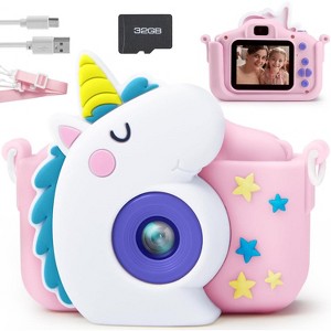Joyfy Kids Digital Camera - Unicorn Toys 1080P HD Selfie Video Camera with 32GB SD Card, Easter Birthday Gift for boys andr Girls Ages 3-11 Year Old - 1 of 4