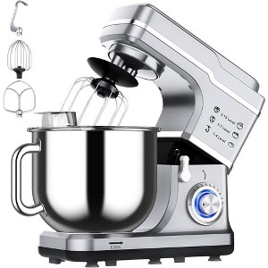 Electric Food Stand Mixer 660W 10 Speed 7.5 Quart Tilt-Head Kitchen Beater Mixer Silver - 1 of 4