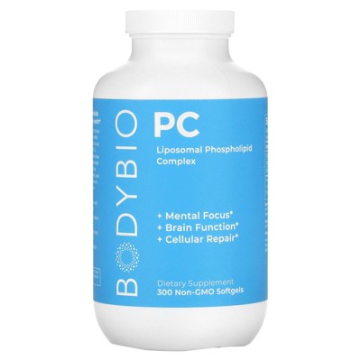 BodyBio PC, Liposomal Phospholipid Complex, 300 Non-GMO Softgels (650 mg per Softgel)