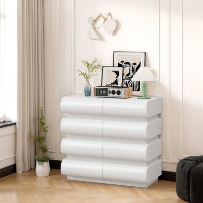NicBex Minimalist 6-Drawer Dresser for Bedroom, Handle-Less Storage Cabinet with Anti-Tip Device, Modern Bedroom Chest of Drawers