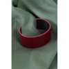 Slickblue Women's Cuff Bracelet, Wide Red Faux Leather, Open Adjustable Fit, Bold Style, 2.5 Inch - 2 of 3