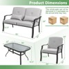 Tangkula 4PCS Furniture Set Outdoor Conversation Sofa w/ Tempered Glass Coffee Table Patio - 4 of 4