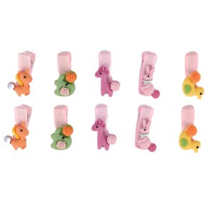 Unique Bargains Women's Fashion Cute Horse Rabbit Hair Clips Pink Orange Yellow Green 10 Pcs - 1 of 3