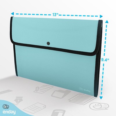 Blue A4 Letter Size Expandable Document Holder with Snap Closure