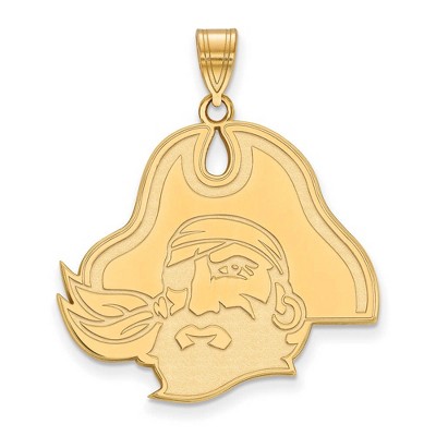 Black Bow Jewelry 14k Yellow Gold East Carolina Pirates NCAA Extra Large Pendant