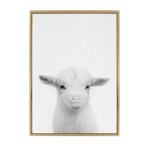23" x 33" Sylvie Baby Goat Framed Canvas by Simon Te Tai - Kate & Laurel All Things Decor - 1 of 4
