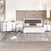 NicBex Queen Modern Upholstered Bed Frame with Velvet Headboard,Platform Bed Frame with LED Light,Solid Wood Slats Support,Easy Assembly,White/Gray - 4 of 4