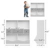 Kids Toy Storage Organizer, Kids Bookshelf with 2 Bookshelfs, 3 Removement Drawers and 2 Cubbies - 2 of 4