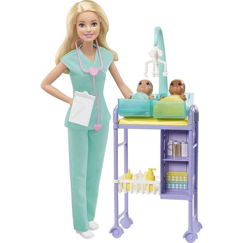 ​Barbie Baby Doctor Playset with Blonde Doll, 2 Infant Dolls, 1 of 6