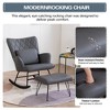 Nursery Rocking Chair, Glider Chair,Rocking Accent Chair with Lumbar Pillow and Ottoman for Nursery/Living Room/Bedroom - 4 of 4