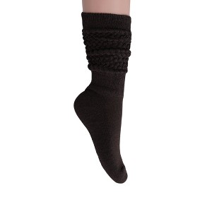 Women’s Premium Slouchy Scrunch Socks – 1 Pair, Soft Cotton Boot Socks, Knee-High or Crew, Shoe Size 5-10 - 1 of 1