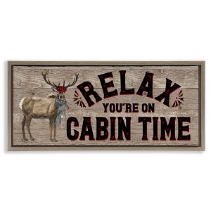 Stupell Industries Cabin Time Phrase with Deer, 25" x 11" - 1 of 4