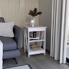 Vynxaria Modern 3-Tier Storage Table - End/Side/Nightstand, Laminated Particle Board, 23.8"H x 15.7"W x 15.7"D, Small Space Friendly - 3 of 4