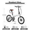 INFURNIC Bicycles 26" Single Speed Folding Bike Beach Cruiser Bike Step Through City for Easy Storage and Commuting, White, 57.09"*24.8"*39.37" - 3 of 4