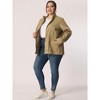 Agnes Orinda Women's Plus Size Winter Zipper Drawstring Waist Long Sleeve with Pockets Fashion Jackets - 2 of 4