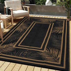 Outdoor Rug Modern Carpet Waterproof Plastic Straw Rug UV-Resistant Reversible Mat for Camping RV Porch Deck Balcony Beach - 1 of 4