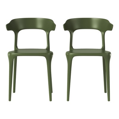 WestinTrends Playa Modern Stackable Resin Plastic Patio Dining Chair (Set of 2)