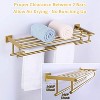Mixxidea 28-Inch Towel Shelf with Holder Bundle with Square Single Towel Hook (Brushed Gold) - 2 of 3