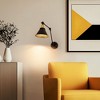 DORESshop 7 in. Industrial Wall Sconce 2-Pack Black and Gold Vintage Swing Arm Wall Mount Light for Bedroom, Living Room or Office - 3 of 4