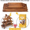 Attop 3 Tier Serving Tray Three Tiered Serving Stand, Rectangle Serving Platter Wooden Farmhouse Tiered Tray - 3 of 4