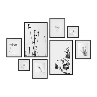 Haus and Hues Cardiff Gallery Wall Frame Set with Real Glass and Mat