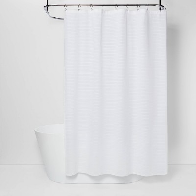 Woven Stripe Shower Curtain White - Threshold&#8482;