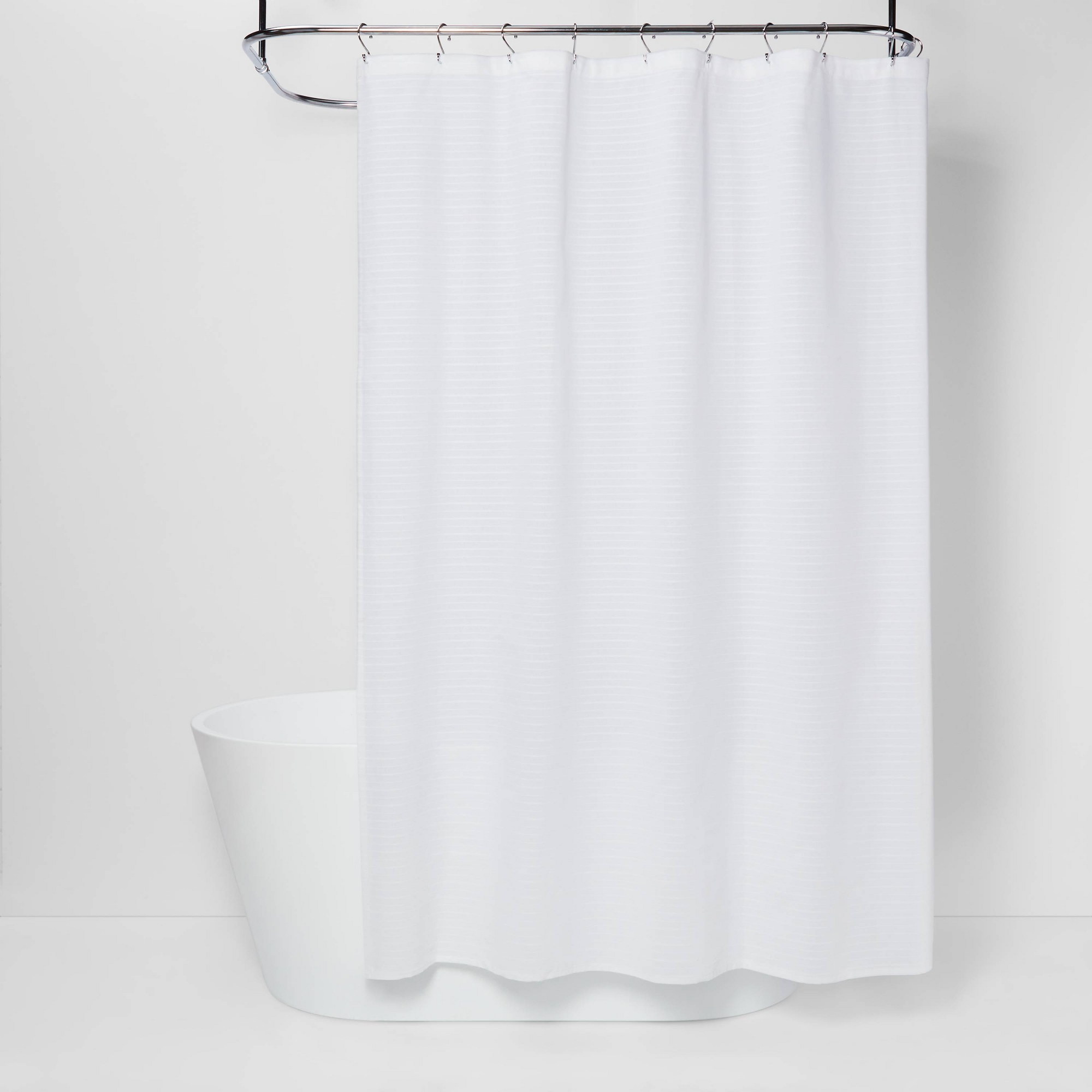 Woven Stripe Shower Curtain White - Threshold™