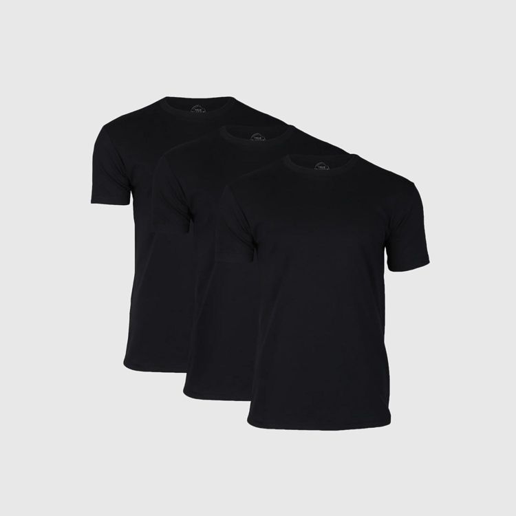 Men's All Black Short Sleeve Crew Neck 3-Pack - True Classic, 1 of 7