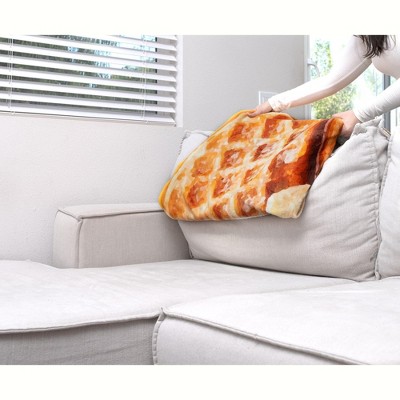 Round Waffle Design Fleece Throw Blanket