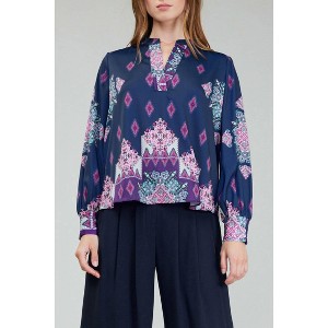 Women's Ornate Border Print Blouse - current air - 1 of 3