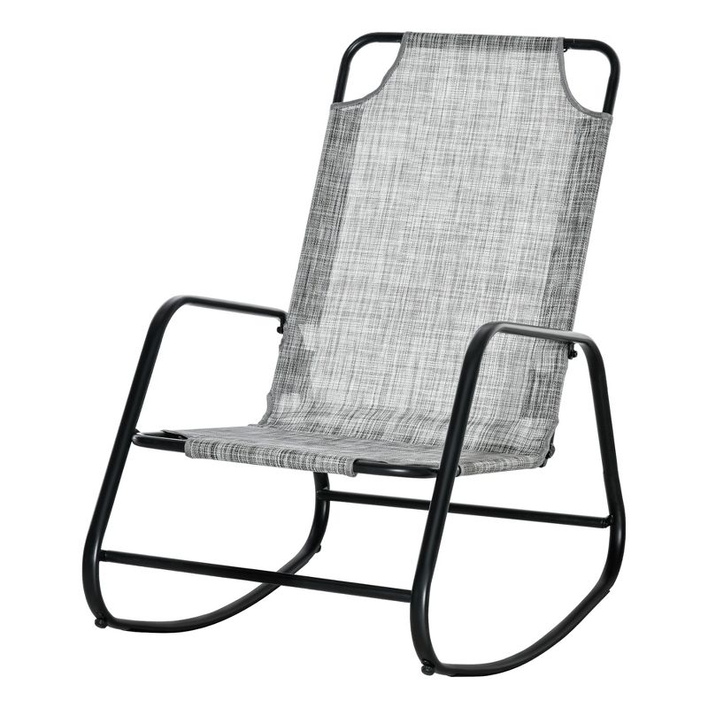 Outsunny Garden Rocking Chair, Outdoor Indoor Sling Fabric Rocker for Patio, Balcony, Porch, 4 of 7