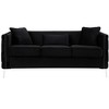 VYNXARIA Modern Black Velvet Sofa Loveseat Living Room Set - 3 of 4