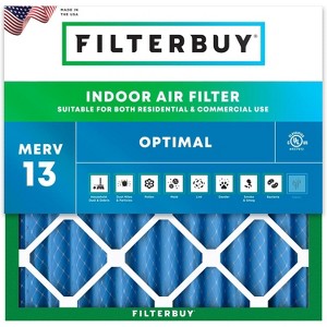 Filterbuy 15.25x15.25x2 Air Filter (1-Pack), Pleated MERV 13 Health Defense Replacement HVAC AC Furnace Filters (Actual Size: 15.25 x 15.25 x 1.75) - 1 of 4
